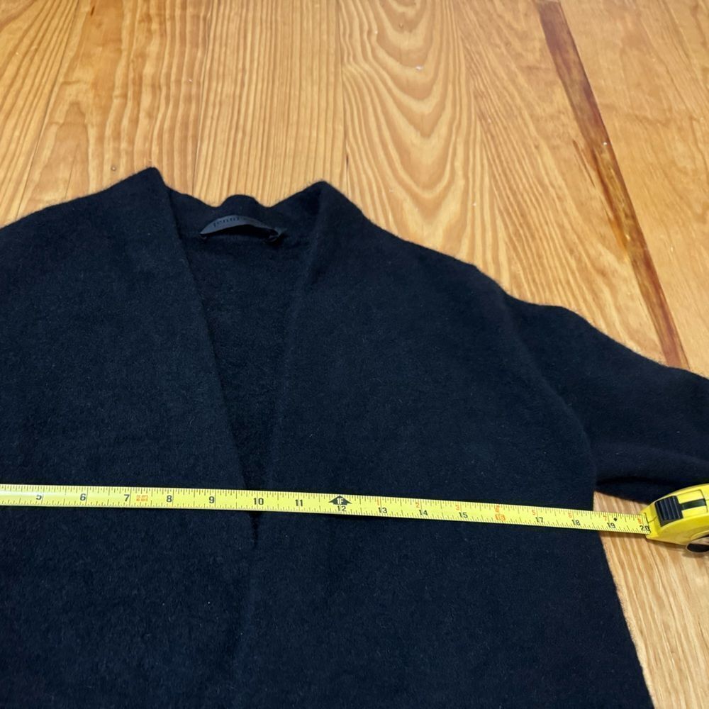 Jenni Kayne Merino Wool Yak Blend Black Cardigan Sweater Coat Open Front Size XS - Picture 7 of 10